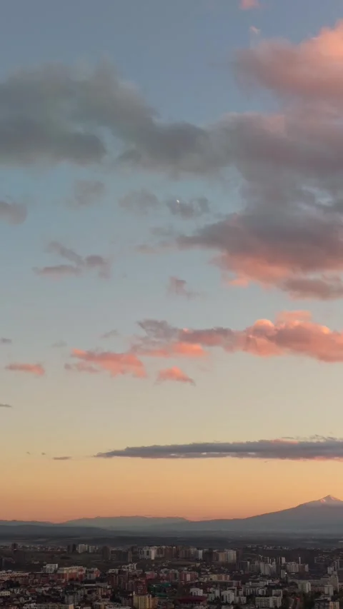 Moon over sunset Stock Footage 320073924