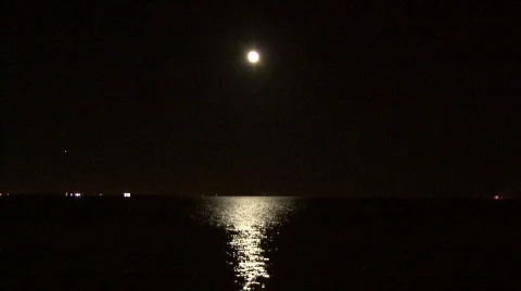 Moon Over The Water Video stock 306000