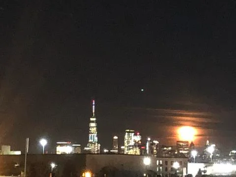 Moon over YC Stock Photos