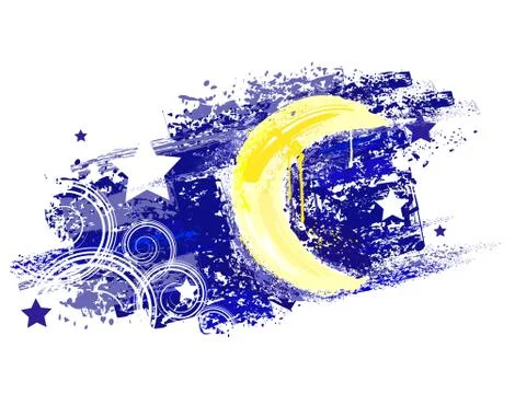 Moon Painted Stock Illustration