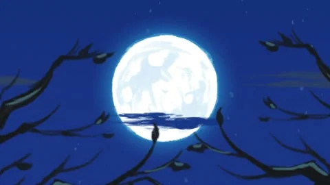 Moon pan back trees part Video stock 218263476