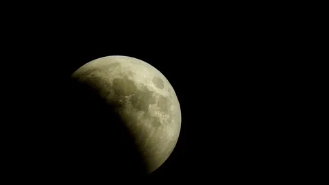 Moon with partial eclipse Stock Footage 94662025