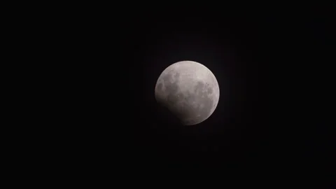 Moon Partial Lunar Eclipse Timelapse 1 - September 17, 2024 Stock Footage 300610703