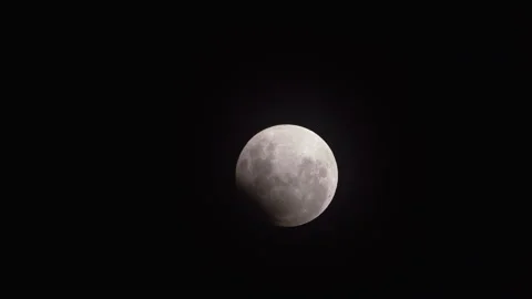 Moon Partial Lunar Eclipse Timelapse 2 - September 17, 2024 Stock Footage 300610721