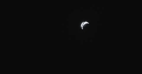 Moon Partially Covering The Sun During Solar Eclipse In Daytime In Little Stock Footage 276837480