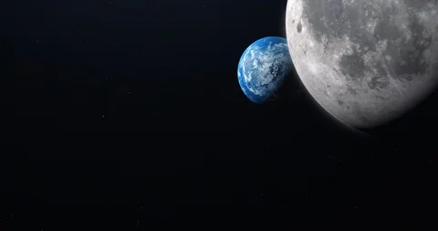 Moon passes in front of Earth Stockbeeldmateriaal 102167847