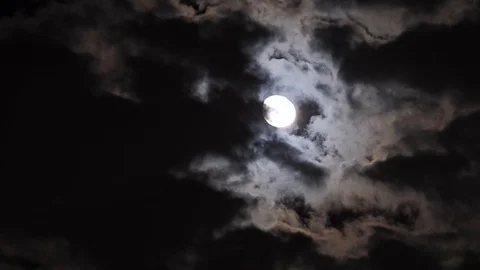Moon Passing Behind Clouds Stock-Footage 118381745