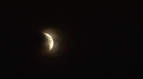 Moon passing through clouds Stock Footage 48061624