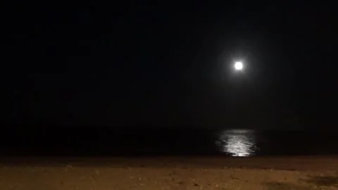 Moon path reflected in the dark sea Stock-Footage 306917147
