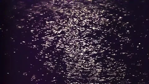 Moon path. Reflection of the moon in dark sea water Stock Footage 148045376