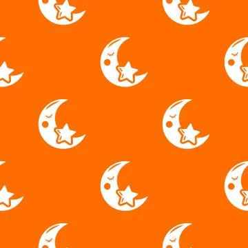 Moon pattern orange Illustrazione stock