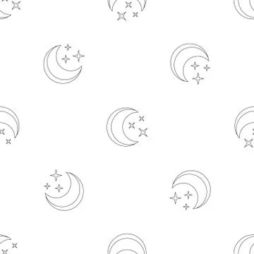 Moon pattern seamless vector Illustrazione stock