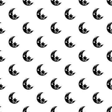 Moon pattern vector seamless Stock Illustration