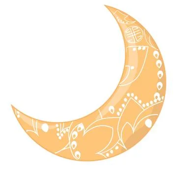 Moon of patterns clip art beautiful drawing night moon sleep dream element co Stock Illustration