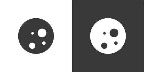 Moon phase. Full Moon. Isolated icon on black and white background. Weather v Stock Illustration