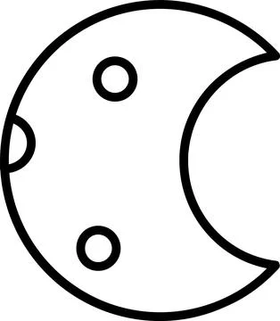 Moon Phase Line Icon Design Stock Illustration