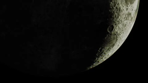 Moon phase seen from Earth during night time Stock Footage 343511575