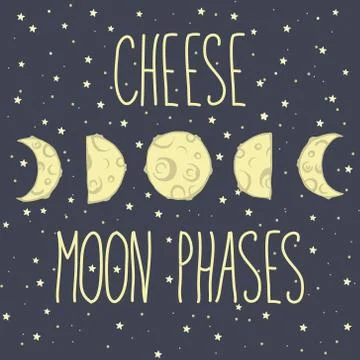 Moon phases card Stock Illustration