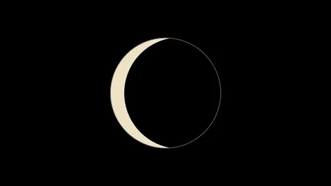 Moon phases cycling on black background overlay 4K Видео 337062532