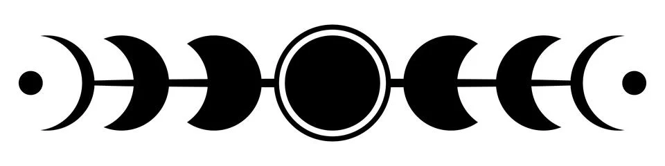 Moon phases flat icon. Astrology, alchemy, boho and magic symbol. Stock Illustration