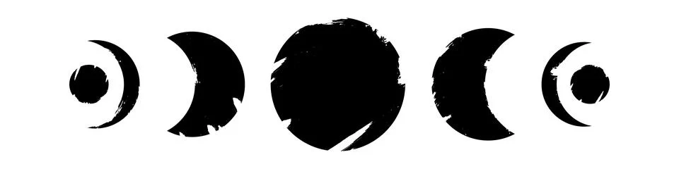 Moon phases flat icon vector illustration isolated on white background. Stock Illustration