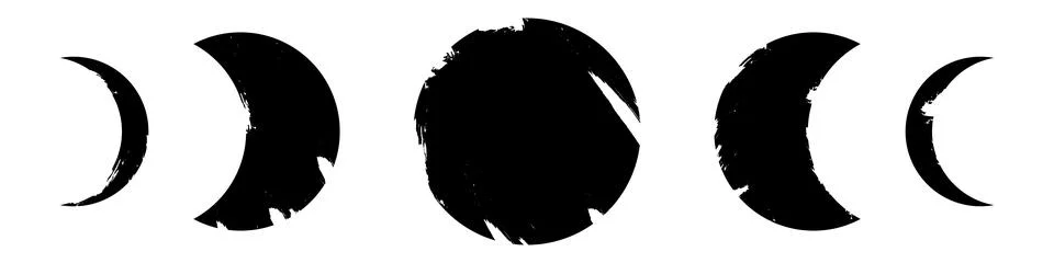 Moon phases flat icon vector illustration isolated on white background. Stock Illustration