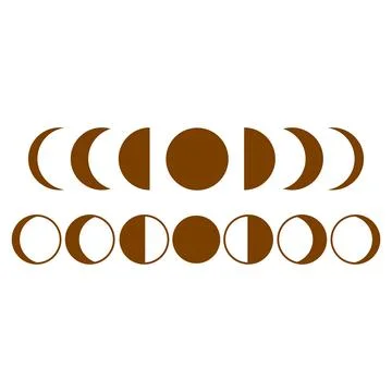 Moon phases icon night space astronomy and nature moon phases sphere shadow.  Ilustração Stock