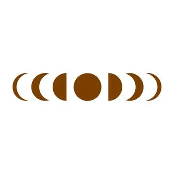 Moon phases icon night space astronomy and nature moon phases sphere shadow.  Stock Illustration