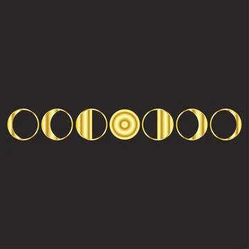 Moon phases icon night space astronomy and nature moon phases sphere shadow.  Stock Illustration