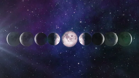 MOON PHASES LOOP Видео 206156731