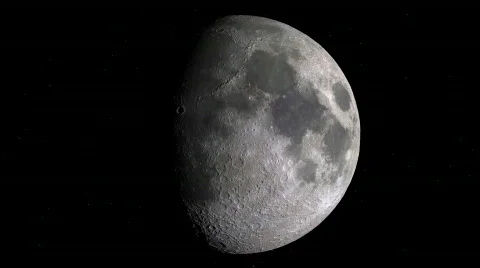 Moon Phases Realistic Fit Height Loop with Stars  Stock Footage