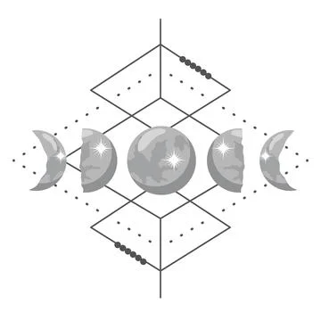 Moon phases in the solar system イラスト素材