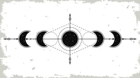 Moon phases structure Ilustração Stock