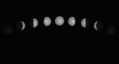 Moon Phases Time Lapse Illustrazione stock
