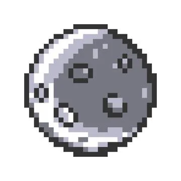 Moon pixel for 8 bit game assets. 스톡 일러스트
