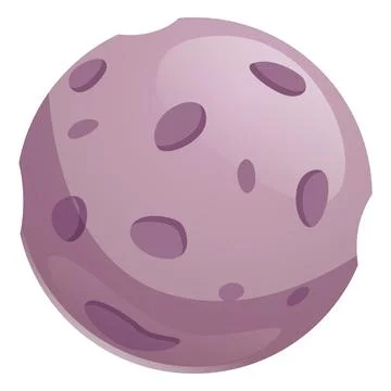 Moon planet flat vector icon, natural satellite of the Earth, space gray sphere Stock Illustration