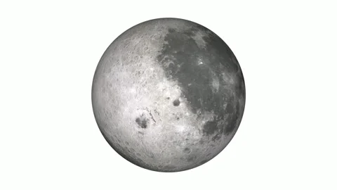 Moon planet rotated on white background. Stock Footage 298988797