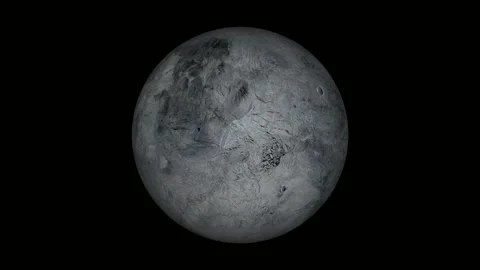 Moon planet rotating in space. 3D Moon sphere on galaxy background. Stock Footage 298980451