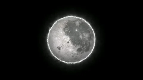 Moon planet rotating in space. 3D Moon sphere on galaxy background. Stock Footage 298982858