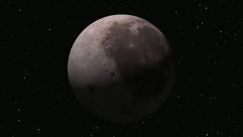 Moon planet rotating in space. 3D Moon sphere on galaxy background. Stock Footage 298983027