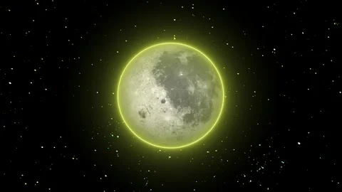 Moon planet rotating in space. 3D Moon sphere on galaxy background. Stock Footage 298984314