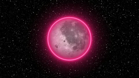 Moon planet rotating in space. 3D Moon sphere on galaxy background. Stock Footage 298984324