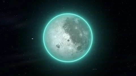 Moon planet rotating in space. 3D Moon sphere on galaxy background. Stock Footage 298984789