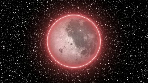 Moon planet rotating in space. 3D Moon sphere on galaxy background. Stock Footage 298984837