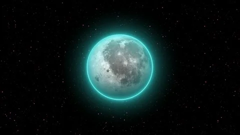 Moon planet rotating in space. 3D Moon sphere on galaxy background. Stock Footage 298984862