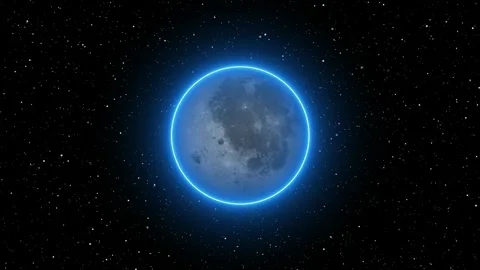 Moon planet rotating with space on galaxy background. Stock Footage 298984302