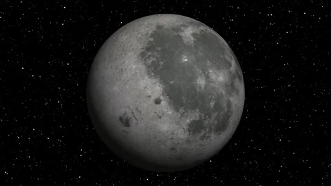 Moon planet rotating with space on galaxy background. Stock Footage 298987313