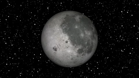 Moon planet rotating with space on galaxy background. Stock Footage 298987656