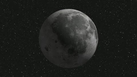 Moon planet rotating with space on galaxy background. Stock Footage 298987706
