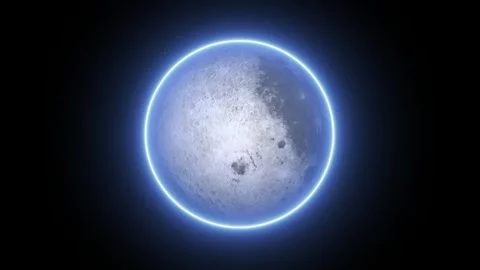 Moon planet rotating with space on galaxy background. Stock Footage 298988175